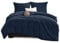 WAVVE Bettwäsche 200x200 3 teilig Dunkelblau - Bettbezug 200 x 200 Set mit Kissenbezüge 80x80 cm, Bettwäsche-Sets 2x2m aus Mikrofaser mit Reißverschluss Weich und Bügelfrei, Dunkelblau