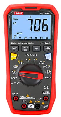 KUUT161D/MIE0433, tester di tensione, corrente CA/CC, capacità, test di continuità del circuito e diodi, misurazione della temperatura