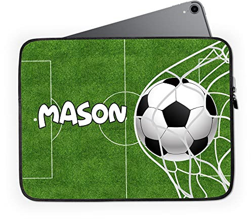 Personalised iPad 10.2 inch Protective Sleeve Case, FOOTBALL Pitch - for iPad 10.2 - 9th 8th 7th Generation - 2021/2020 / 2019 Cover - Boys Girls Sports Custom Gift