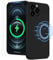 UEEBAI Liquid Silicone Wireless Charging Phone Case For iPhone 13 Pro Max 6.7 inch, Built-in Magnets Compatible with MagSafe Faster Charging Slim Fit Soft Microfiber Cover - Black