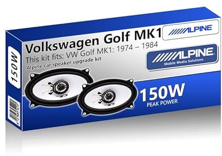 Golf MK1 Speaker upgrade Front Door Alpine 4x6 car speakers 4x6 120W