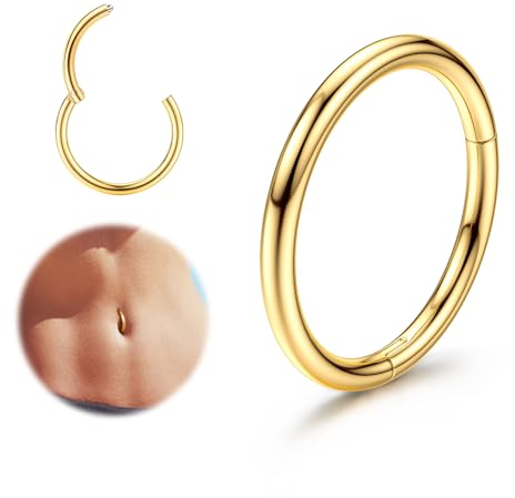 FIOROYAL 14G Bauchnabelpiercing Hoop für Frauen Männer Bauchnabel Ring Piercing 316L Edelstahl Nabel Ring Shiny CZ Opal Scharnier Nahtlose Bauch Knopf Hoop Piercing Schmuck 8mm/10mm/12mm(AG-12)