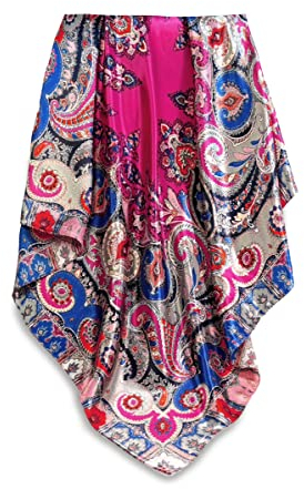 GLORIS Seidenschal Damen 90x90cm heißes Rosa Magenta bunter Druck Elegante Seidentuch Haare Satintuch Halstuch Seide Bandana Tuch Kopftücher Damen Ansatz Haare Tuch Kopftücher Damen Ansatz