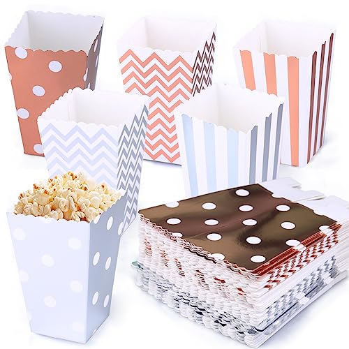 jsysj 60 Stücke Popcorn Boxen, Kinder Kleine Gestreift Popcorn Tüten, Papier Candy Bar Tüte, Party Papiertüte, Snackbox für Startseite, Hochzeit, Filmabend oder Party