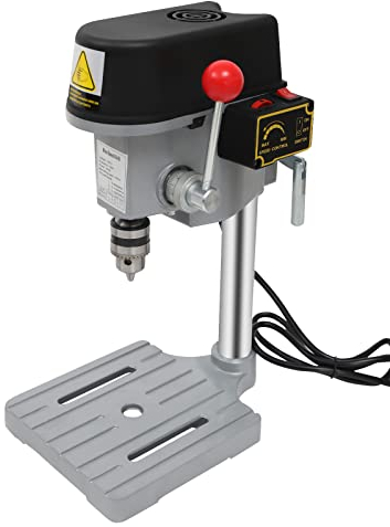 Mini Säulenbohrmaschine 220V 340W standbohrmaschine Tischbohrmaschine Mini Tisch Bohrer Ständerbohrmaschine 0-16000RPM, Drei Geschwindigkeiten Einstellbar