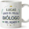 MUGFFINS Tazas Personalizadas para BIÓLOGO hombre - En Español - Mejor del Mundo - 11 oz / 330 ml - Regalo Personalizable original y divertido