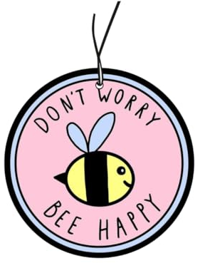 2x Dont Worry Bee Happy Duftbaum Auto lustig, Auto Duftspender, Duftbaum Auto tuning, car air freshener, Duftanhänger Auto, Duftbaum Set Auto