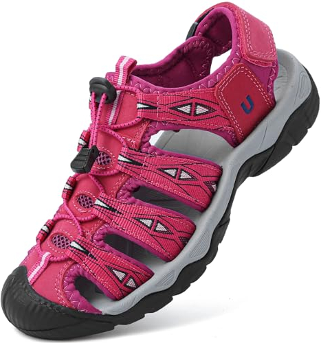 Brfash Sandales de Randonnée Femme Outdoor Sandales de Marche Été Chaussures de Sport Plage Chaussures d'eau eau Plage Closed-Toe Sandals Femme,Rose,EU42