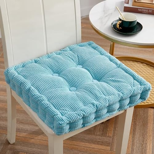 Sitzkissen Outdoor, 2er Set Stuhlkissen 40x40cm, Dicke Bodenkissen, Sitzpolster Outdoor für Bank und Gartenstuhl(Quadrat,Himmelblau,40 x 40 cm)