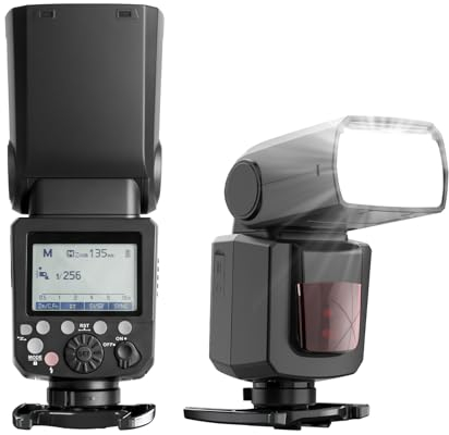 PHOTOOLEX Flash Speedlite HSS 1/8000S GN60 2000mAh Wiederaufladbare Akku ETTL Kamera Blitz Blitzgerät für Canon EOS Kameras 6D 7D 50D 60D 100D 200D 500D 650D 750D 1000D 1300D 1DX 580EX II