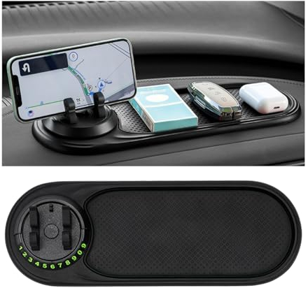 CGEAMDY Alfombrilla Antideslizante para Salpicadero, Alfombrilla Antideslizante para Soporte de Coche, 360 Grados Giratorio Antideslizante Soporte, Móvil Coche para Teléfono Automóvil Salpicadero