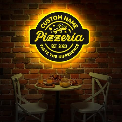 Panneau Lumineux LED Pour Pizzeria - Art Mural éclairé, Décor D'enseigne Au Néon Pour Restaurant De Pizza, Cuisine