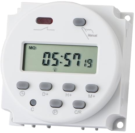 Wengart Interruttore timer CN101,ACDC24V relè orario programmabile settimanalmente,display LCD digitale,1M~168H,controllo manuale/automatico,adattabile a una varietà di attività di temporizzazione