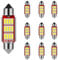SIGANDG 10 Piezas Festoon 6418 C5W Bombilla LED para Coche 36MM, Canbus Sin Errores, Luces de Mapa Interior, Bombilla para Placa de Matrícula, 12V 500LM 12MSD 4014 Chipset 6000K (Blanco)