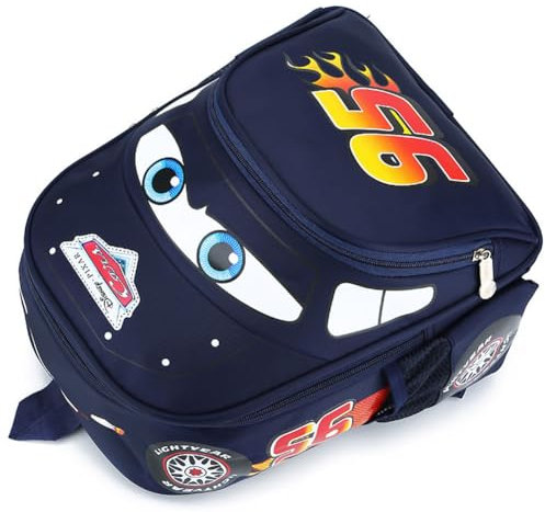 Cars Rucksack, Cars Rucksack Kindergarten, Cartoons Hohe Kapazität Backpack, Kindergartenrucksack für Mädchen Jungen Geeignet für Kinderrucksack und für Schule oder Reisen (Tiefblau)