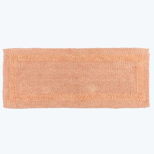 Homescapes Badläufer apricot, Premium Badematte 40x100 cm, Badteppich Baumwolle mit Wende-Design