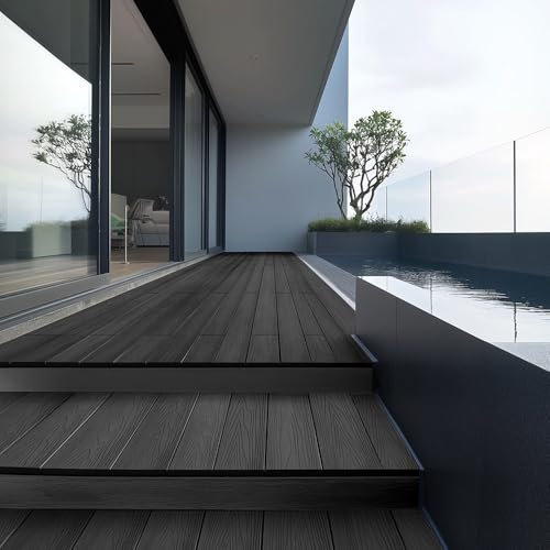 Home Deluxe - WPC Terrassendielen SAMANA PREMIUM - Anthrazit, 2 m² - Inkl. Unterkonstruktion und kompl. Zubehör I Terrassenboden Poolumrandung Balkonbelag