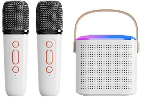 Máquina de Karaoke, Altavoz Bluetooth Portátil con Micrófonos para Adultos y Adolescentes con Luces, Micrófono de Karaoke para Teléfonos, Tabletas, PC (3)