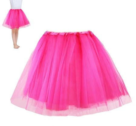 Tüllrock, 3-Lagen Stretch Tütü für Ballett, Party, Halloween Kostüme, Geburtstag - Ideal für Tanz, Laufrock & 80er-Jahre-Outfit - Damen Tutu Rock