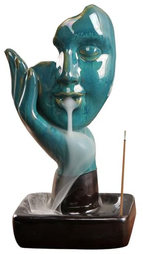 Brûleur d'Encens en Céramique, Porte-Encens à Cascade, Brûleur De Support d'Encens à Refoulement, Fontaine a Encens en Céramique, pour Bureau Accueil Chambre Yoga Décoration