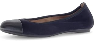 Gabor Damen Klassische Ballerinas, Frauen Flats,Ballerina-Schuhe,Ballett-Schuhe,Ballet-Flats,Ausgehschuhe,Atlantik/schwarz,38 EU / 5 UK