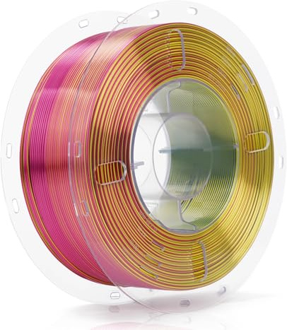 FilaBees Silk PLA Filament 1,75mm, 3-Farben Koextrusion Rot Gelb Blau | Dreifarbiges Silk PLA Filament 1kg, 360° Farbwechseleffekt, Hochglänzend, Maßtoleranz ±0,02 mm,1kg