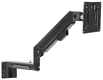 Gas Spring Monitor Arm Bracket for 10 32 Monitors Wall Mounted Laptop Stand with Swivel and Tilt Holds Up to 19.8lbs Adjustable and Black