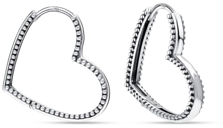 LeCalla 925 Sterling Silber Klassische Liebe Herz Creolen Ohrringe für Frauen