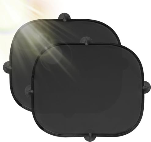 2pcs Pare Soleil Voiture Bébé Enfant,Kyzuzia Pare Brise Vitres Latérales, Auto Adhésifs,8 Ventouses,44x35cm,Universelle - Compatible avec la Plupart des Auto