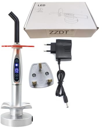 Tooth Gem Kit Led Lamp Tooth Gem Light Have Strong Flashing Gradually Strong Modes Light Tooth gem Kit Tool (UK Adapter-Silver)