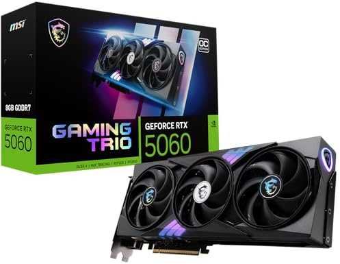 MSI Gaming RTX 5060 8G Gaming Trio OC Graphics Card (8GB GDDR7, TBA-bit, Extreme Performance: TBA MHz, DisplayPort x3 2.1a, HDMI 2.1b, NVIDIA Blackwell Architecture)