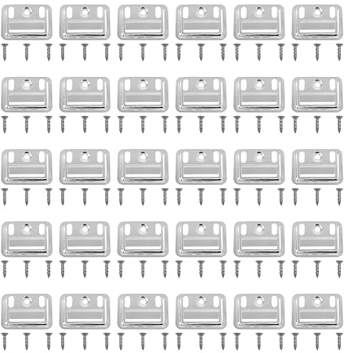 Dsjnf Geschlossene Paneelbefestigungsklammer Integrierte Wandpaneelbefestigungsvorrichtung Edelstahl Silber zum Aufhängen integrierter Wandpaneele 30 Stück (4,3 x 3,2 cm)