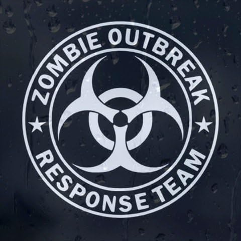 Zombie Outbreak Response Team Autoaufkleber Aufkleber 15 cm x 15 cm weiß