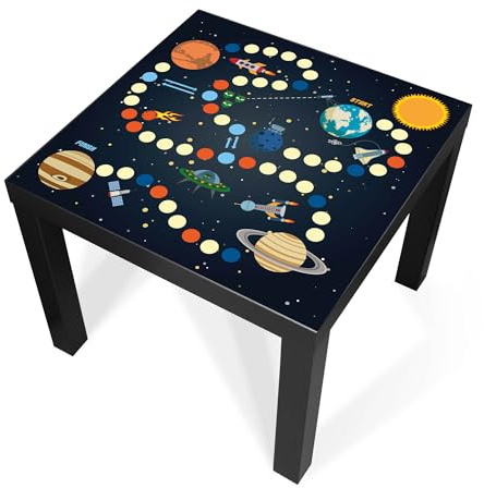 banjado Tischfolie selbstklebend passend für Tisch Lack/Klebefolie Tisch/Möbelfolie kompatibel mit IKEA LACK Tisch – Motiv Spielbrett 5