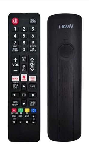 Koomando Telecomando universale per Samsung TV e Smart TV LCD LED QLED UHD 4K 8K Curved HDR, compatibile con serie AA59 BN59, pronto all’uso senza programmazione, tasti rapidi Netflix Prime Video