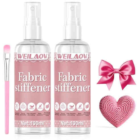 Fabric Stiffener, fabric stiffener Spray, Spray Starch for fabrics, 200ml | Lace, Knitwear, Cotton, Wool, Denim, Silk, Linen, Transparent stiffeners
