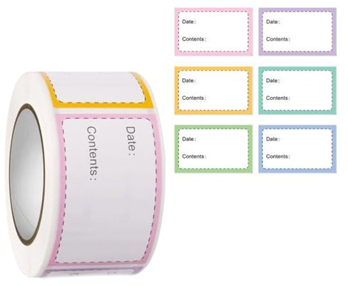 Selbstklebende Etiketten für Lebensmittel, 50 x 30 mm, abnehmbares Gefrieretikett zum Beschriften von Fleisch, Babynahrung, Dosen, Behälter, Glas, reißfester Papieraufkleber, 250 Stück