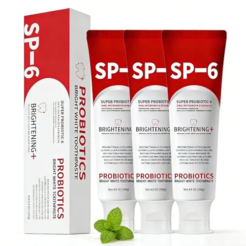 3PCS SP-6 Probiotic Zahnpasta-Whitening Zahnpasta-6 Probiotika Formel für Zahnaufhellung - Intensive Aufhellung, Frischer Atem, Gesundes Zahnfleisch, Für empfindliche Zähne und Zahnschmelzschutz