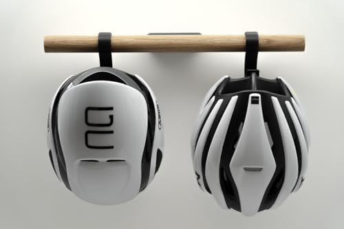 Fahrradhelm Wand Halter aus Eiche - Wandhalterung mit modernem Design - auch für Ski- und Reithelme