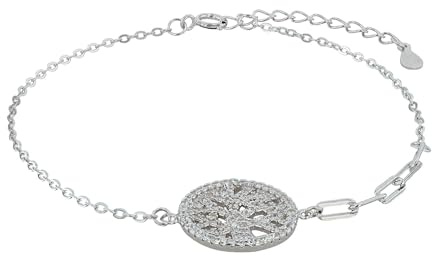 Akzent Armband Damen - Premium Armband Damen in Schwarz aus 925/- Silber, rhodiniert, 100% Wasserfest & Hautverträglich