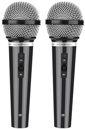 Kids Microphone, Microphone for Kids, Toy Microphone for Karaoke Parties and Family Gatherings, Fake Microphone for Role-Playing Games and Confidence-Building Speech Practice, Set of Two Plastic Micro