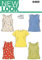 New Look Schnittmuster 6483: Damen-Oberteile, Größe A, Seide, weiß, A (6-8-10-12-14-16)