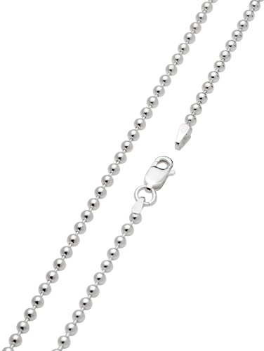 Vinani Kugelkette Charm-Anhänger Kette Italien hochwertig Sterling Silber 925 2,5 mm 80 cm Ballchain BC2580