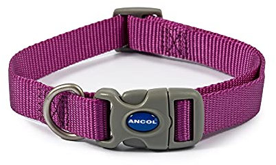 Ancol Viva Quick Fit Adjustable Dog Collar - Purple - Durable Weatherproof Poly Weave Pet Neckband - 30-50cm Size 2-5