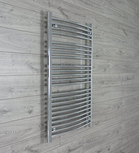 HEATED CHROME TOWEL RAIL RADIATOR WARMER 700 mm Wide x 1000 High Curved