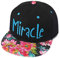 ZLYC Baseballkappe, Unisex, verstellbar, mit Wort bestickt, Blumenmuster, Snapback - Schwarz - Einheitsgröße