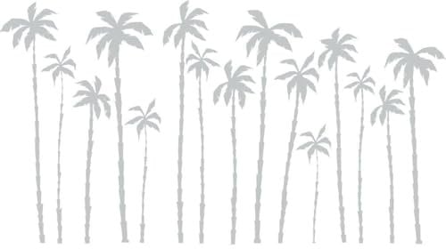 CLICKANDPRINT Aufkleber » Unter Palmen, 210x115,4cm, Hellgrau • Wandtattoo/Wandaufkleber/Wandsticker/Wanddeko/Vinyl