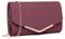 Miss Lulu Women Clutches Soft Suede Velvet Pu Evening Party Wedding Chain Bag Envelope Purse Cluth Bags (1756 Red)