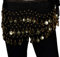 Tanzbekleidung & Accessories BAUCHTANZ MÜNZGÜRTEL HÜFTTUCH BELLY DANCE BAUCHTANZGÜRTEL HIP SCARF KARNEVAL XXL (142 Münzen, Schwarz)