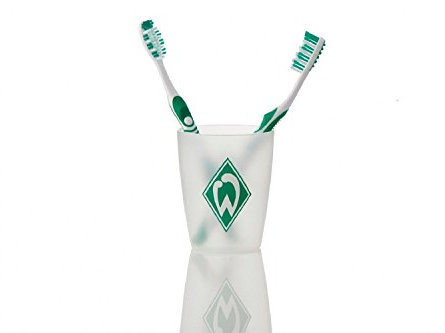 Unbekannt Werder Bremen Zahnpflege Set je 2 x Zahnbürste & Zahnputzbecher - Plus gratis Lesezeichen I Love Bremen
